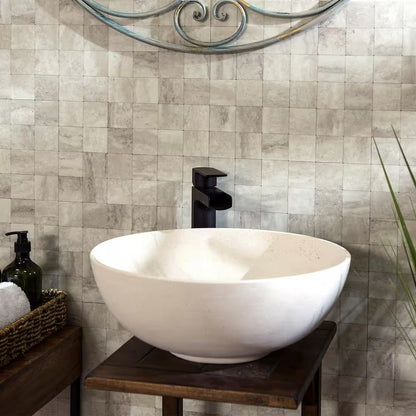 Bone Porcelain 12 In. X 12.875 In. Metal and Composite Peel and Stick Tile Backsplash (1.07 Sq. Ft./Pack)
