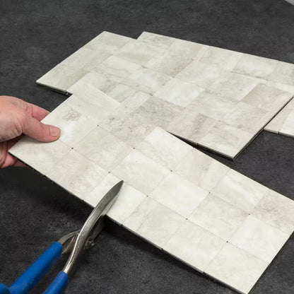 Bone Porcelain 12 In. X 12.875 In. Metal and Composite Peel and Stick Tile Backsplash (1.07 Sq. Ft./Pack)