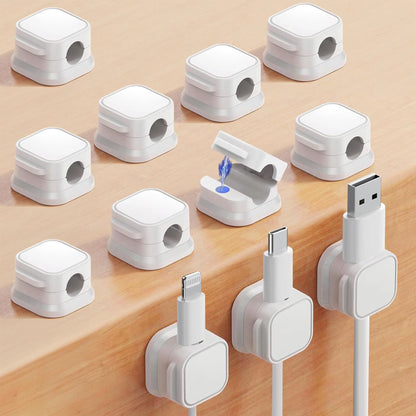 6/12/18 PCS Magnetic Cable Organiser Clips Cable Management Wire Manager Cord Holder Charging Cable Winder Wall Mounted Hook
