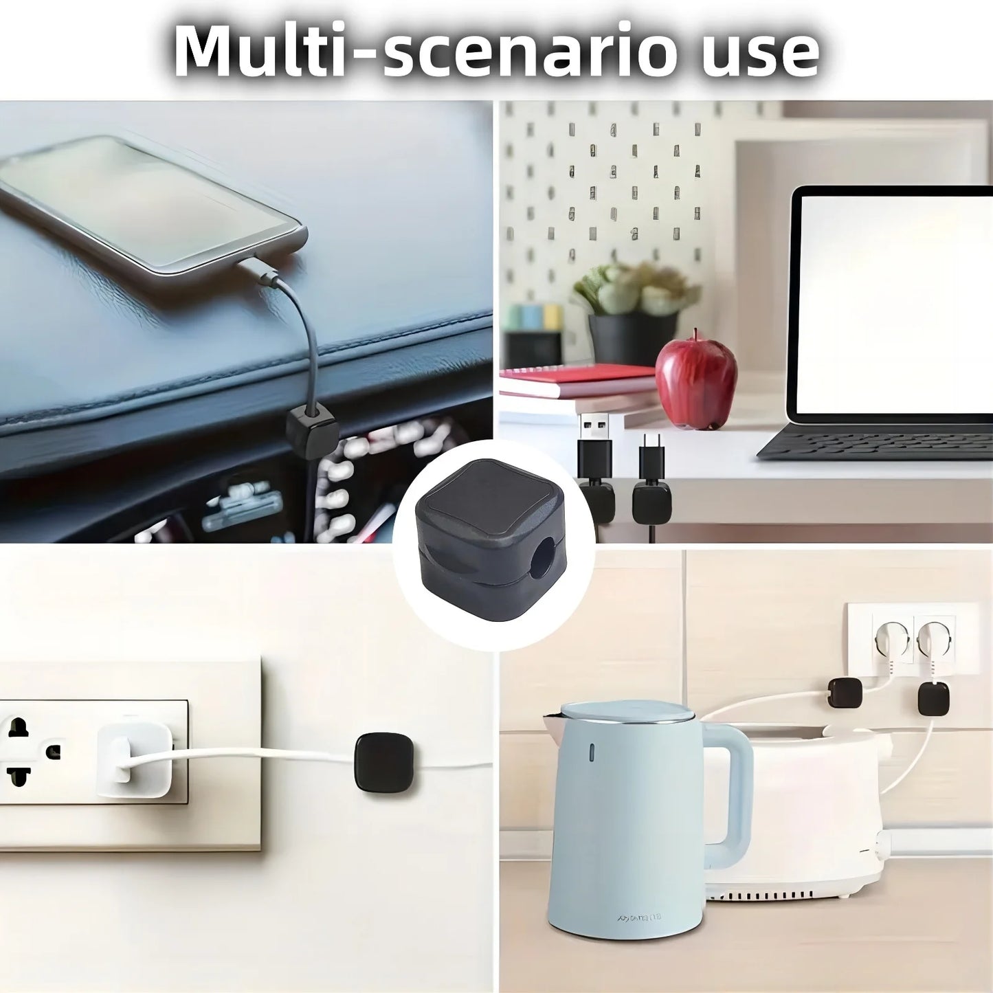 6/12/18 PCS Magnetic Cable Organiser Clips Cable Management Wire Manager Cord Holder Charging Cable Winder Wall Mounted Hook