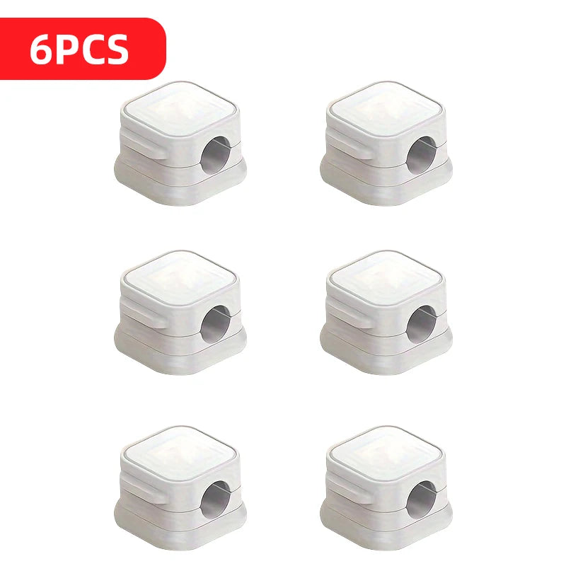 6/12/18 PCS Magnetic Cable Organiser Clips Cable Management Wire Manager Cord Holder Charging Cable Winder Wall Mounted Hook