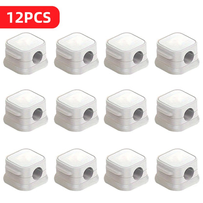 6/12/18 PCS Magnetic Cable Organiser Clips Cable Management Wire Manager Cord Holder Charging Cable Winder Wall Mounted Hook