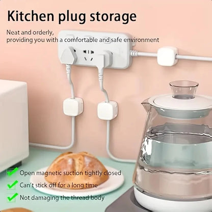 6/12/18 PCS Magnetic Cable Organiser Clips Cable Management Wire Manager Cord Holder Charging Cable Winder Wall Mounted Hook