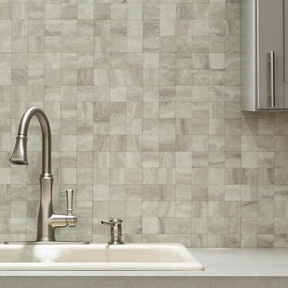 Bone Porcelain 12 In. X 12.875 In. Metal and Composite Peel and Stick Tile Backsplash (1.07 Sq. Ft./Pack)