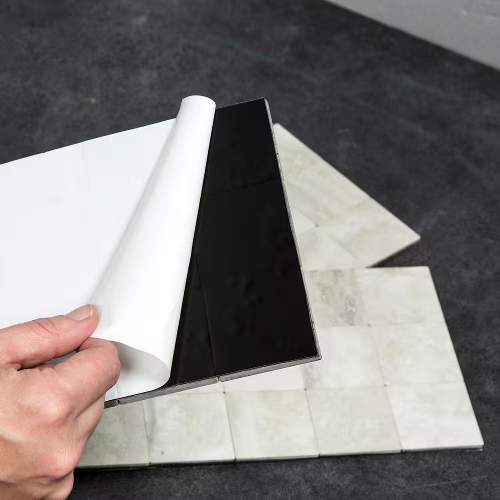 Bone Porcelain 12 In. X 12.875 In. Metal and Composite Peel and Stick Tile Backsplash (1.07 Sq. Ft./Pack)