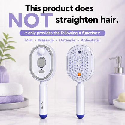 Electric Spray Air Cushion Massage Comb – Self-Cleaning, Anti-Tangle, Anti-Static, Volumizing Hair Brush with Essential Oil Mist Aromatherapy for Hair Care