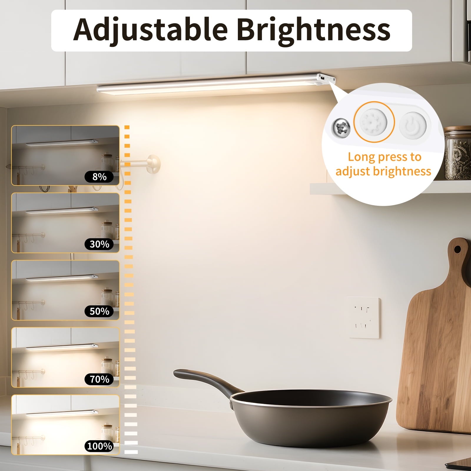 Under Cabinet Lighting 12 Inches, 81 LED Motion Sensor Light Indoor with 3 Color Dimmable, Battery Operated Closet Lights Rechargeable Lamp, Magnetic under Counter Night Light for Kitchen - 2 Pack
