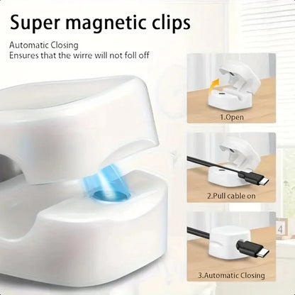6/12/18 PCS Magnetic Cable Organiser Clips Cable Management Wire Manager Cord Holder Charging Cable Winder Wall Mounted Hook