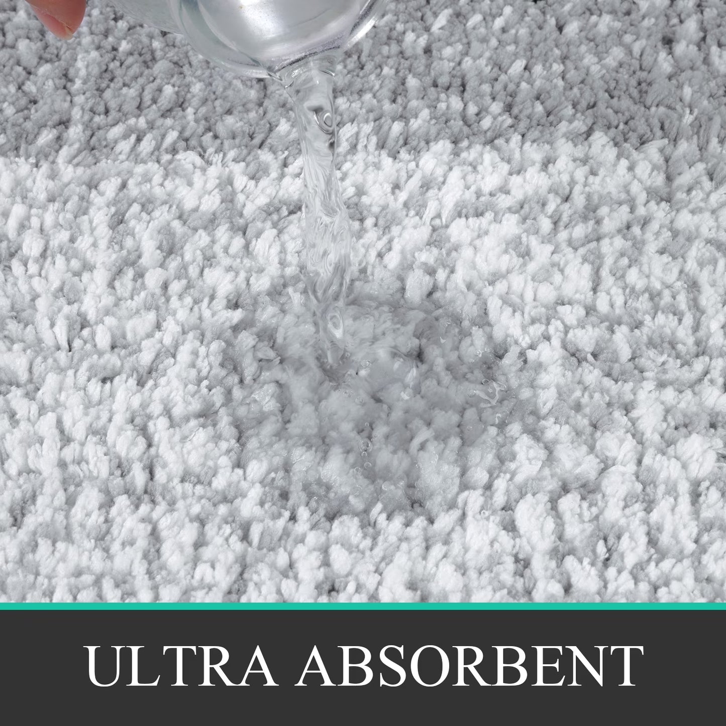 3 Piece Bath Rug Set Microfiber Washable Non Slip Bathroom Rug and Mat Set, Black