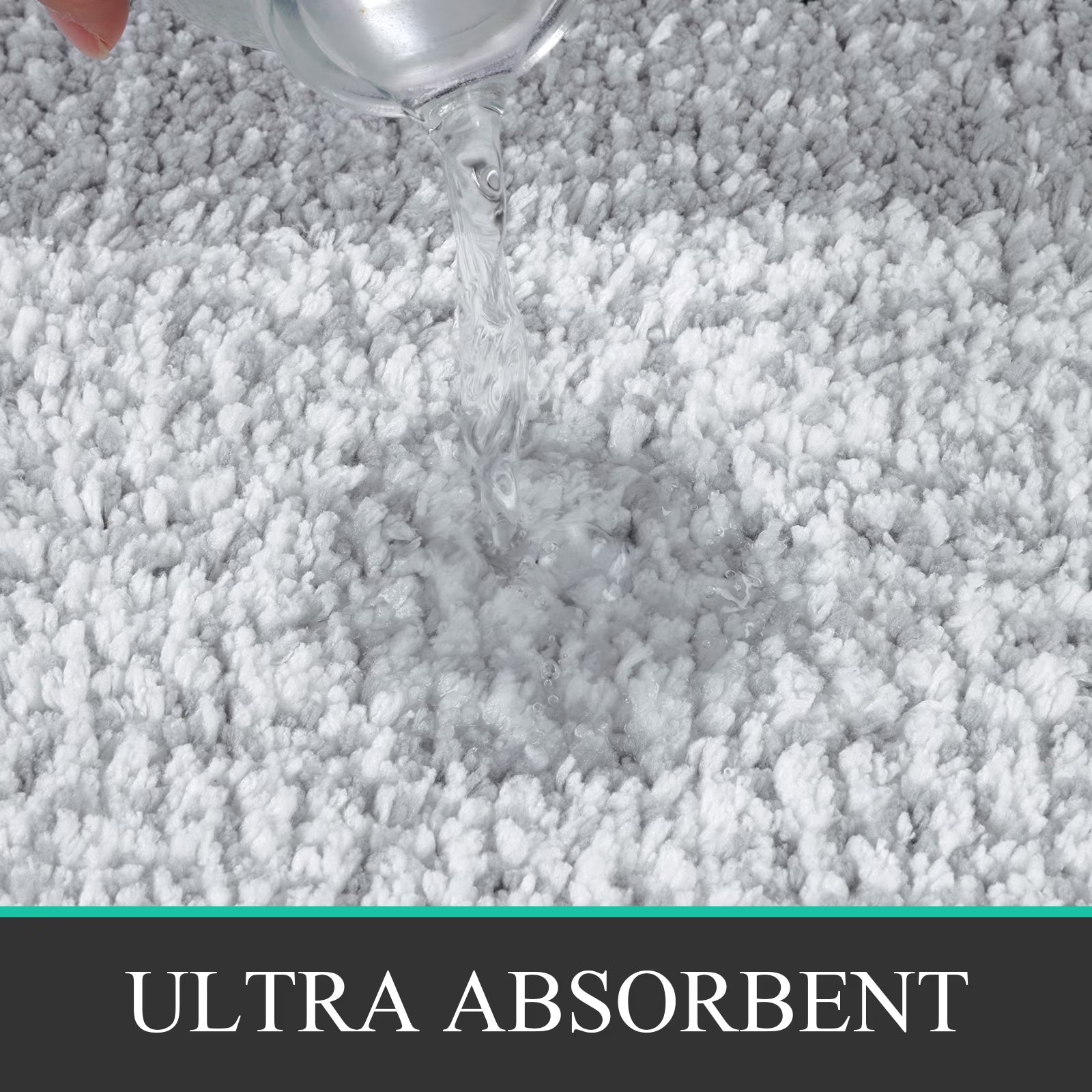 3 Piece Bath Rug Set Microfiber Washable Non Slip Bathroom Rug and Mat Set, Black