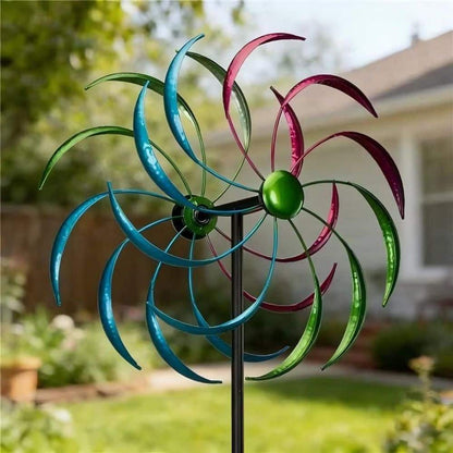 Wind Spinner with 360-Degree Rotation and Ground Stakes for Garden, Colorful