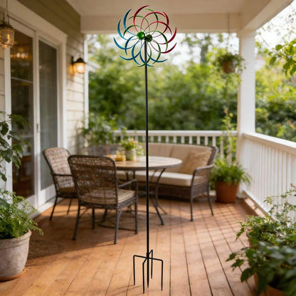Wind Spinner with 360-Degree Rotation and Ground Stakes for Garden, Colorful