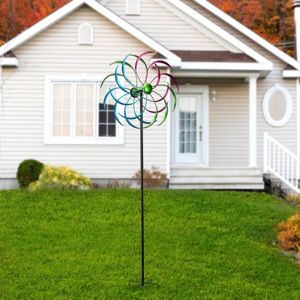 Wind Spinner with 360-Degree Rotation and Ground Stakes for Garden, Colorful