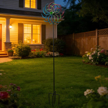 Wind Spinner with 360-Degree Rotation and Ground Stakes for Garden, Colorful