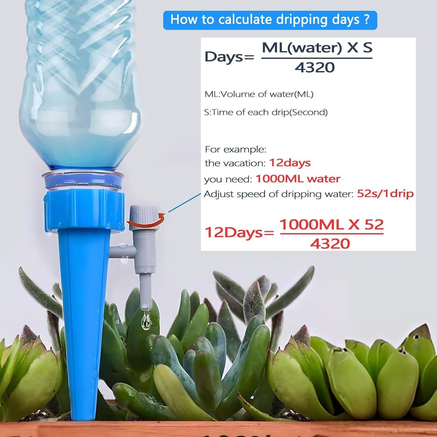 12Pcs Self Watering Spikes Automatic Irrigation Watering Drip System for Plants